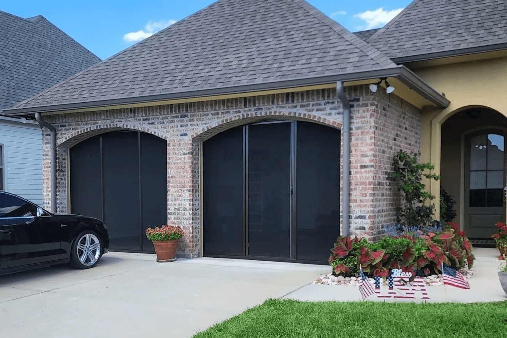Lifestyle Screens retractable garage door screen for bug protection and increased airflow in residential garages in Lafayette, Lousiana